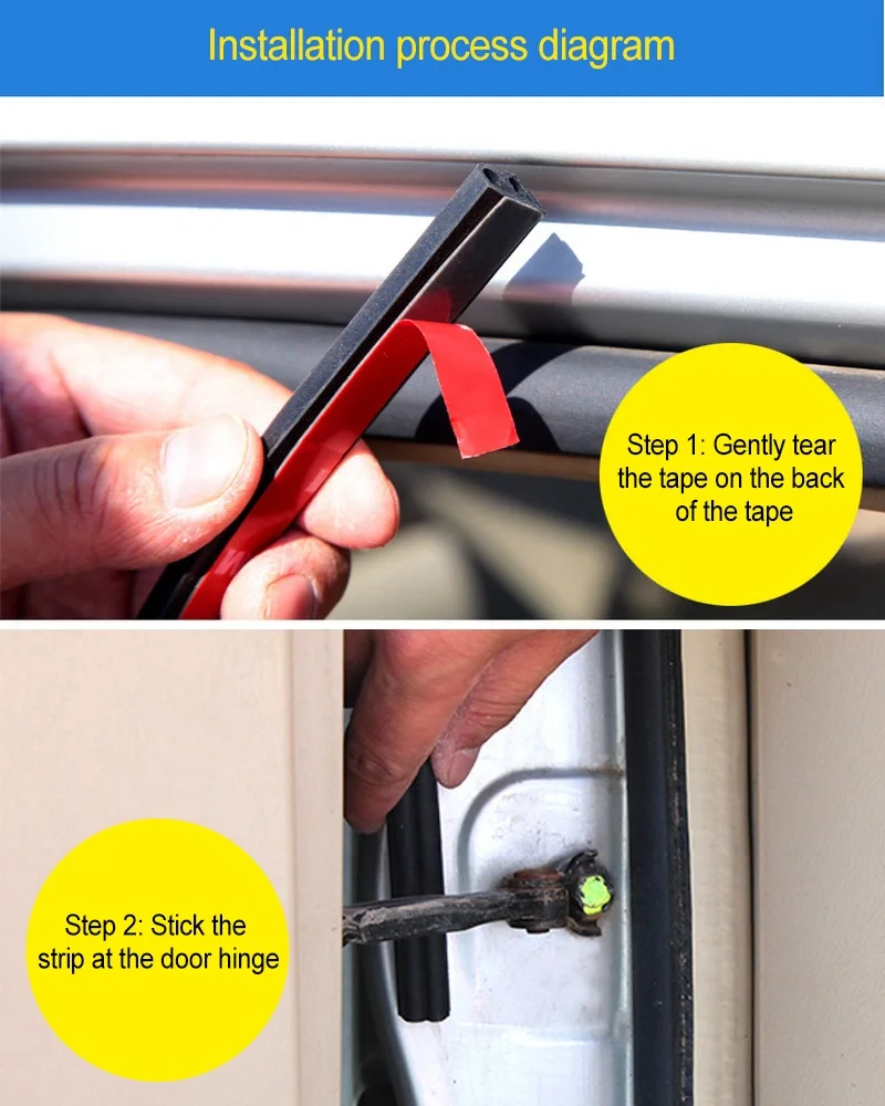 25M Double D Type Rubber Seal Waterproof Noise Insulation Car Door Rubber Seal Anti Dust Sealing Strips Car Styling Door Seal (14)