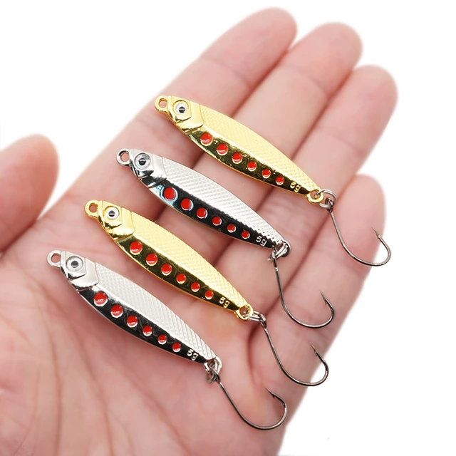 1pcs New Metal Jigging Trout Spoon Fishing Lures Wobblers Spinner Baits  Shads Sequin For Carp Fishing