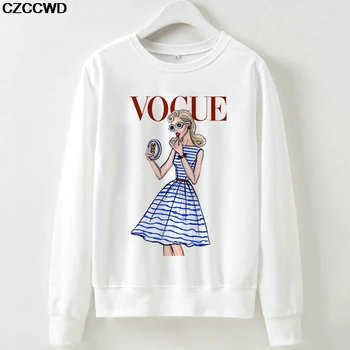 

CZCCWD Polerones Mujer 2019 Vogue Sweatshirt Leisure Harajuku Streetwear Hoodies Trend Long Sleeve O-neck Sudaderas De Mujer Top
