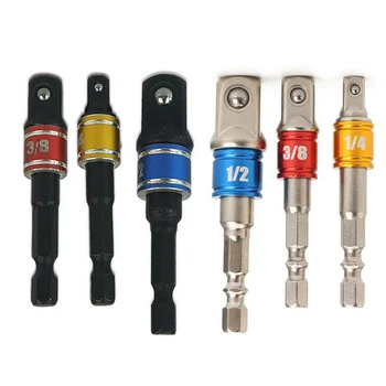 

6pcs/kit Socket Adapter Set Hex Shank To 1/4\\\\\\\\\\\\\\\" 3/8\\\\\\\\\\\\\\\" 1/2\\\\\\\\\\\\\\\" Impact Driver Drill New
