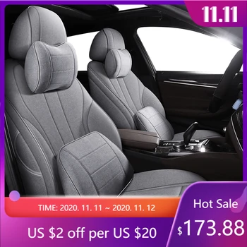 

KADULEE Custom FLAX car seat cover set For Mitsubishi PAJERO OUTLANDER EX ASX Grandis Eclipse Cross galant Lancer Zinger cars