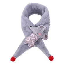 Дизайн, женский модный зимний детский шарф с изображением маленьких животных, плюшевый шарф с милым крестом, теплая одежда, аксессуары