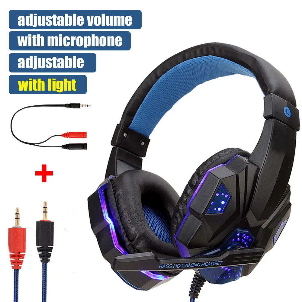 G2000 G9000 Gaming Headsets Big Headphones with Light Mic Stereo Earphones Deep Bass for PC Computer Gamer Laptop PS4 New X-BOX