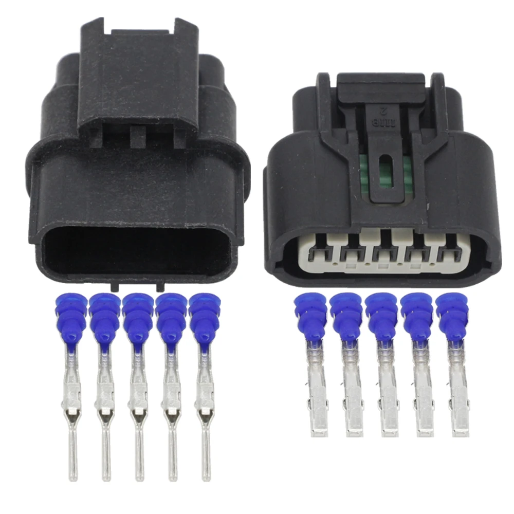5 комплектов 5 Pin 6189-1081 6189-6909 Женский Мужской 1,2 мм водонепроницаемый разъем автомобильный разъем DJ70510-1-11/21 автодатчик содержания кислорода