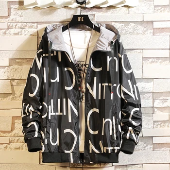 

Spring 2020 new men's bomber zipper jacket male casual hip-hop slim aviator jacket men's clothing plus size 3XL wear on both sid