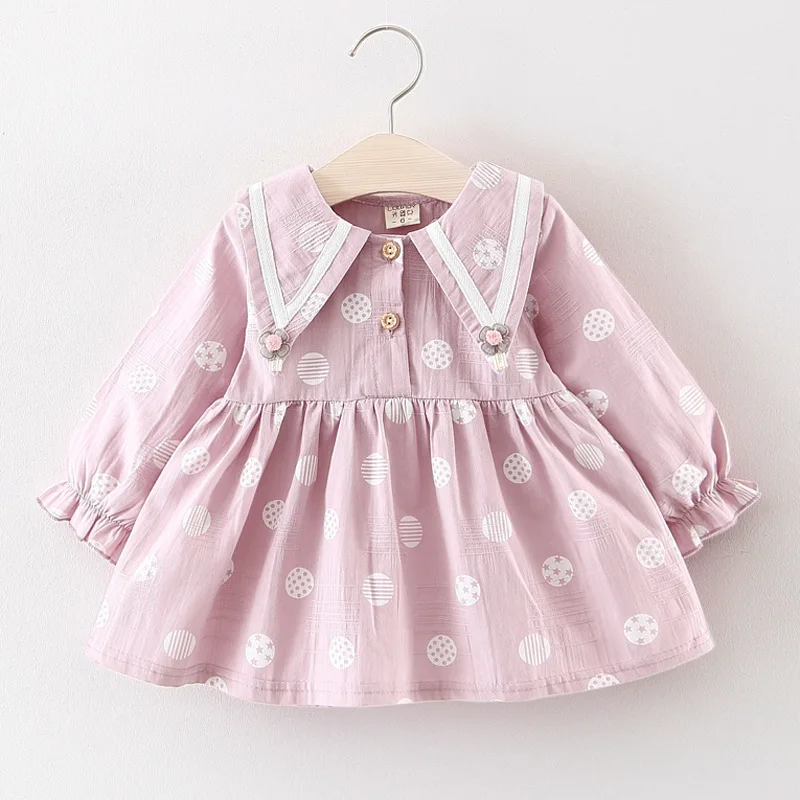 

Foreign Trade Childrenswear 2019 Spring And Autumn New Style Korean-style Girls Pure Cotton Long-sleeved Dress Infant Princess S