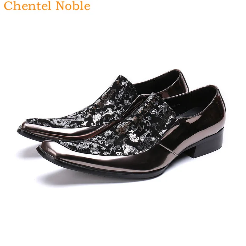 Брендовые Классические Мужские модельные туфли Chentel из флока с цветами