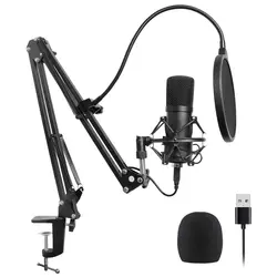 Usb микрофон в комплекте Usb компьютер кардиоидный микрофон Подкаст конденсаторный микрофон с профессиональным звуковым чипсетом для ПК