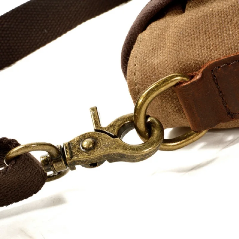 Unisex-Umhängetasche aus gewachstem Canvas und Leder im Militär-Vintage-Stil für Herren, 2020, Freizeit- und Reisetasche_voghion.com