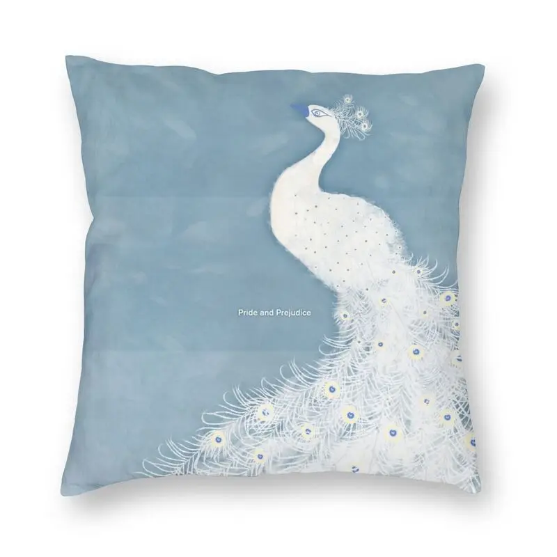

Pride And Prejudice Jane Austen Literary Art Cushion Covers Sofa Home Decor Peacock Feather Square Pillow Case 45x45cm