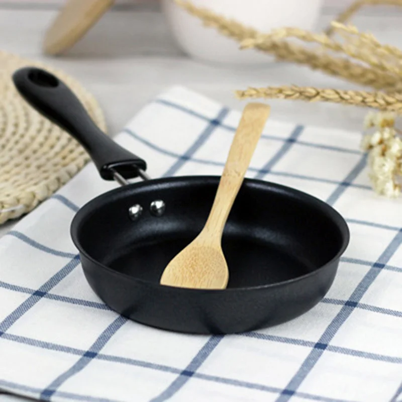 Mini frying pan, 12 cm, iron pan, non-stick coating, with handles, for  small round breakfast eggs