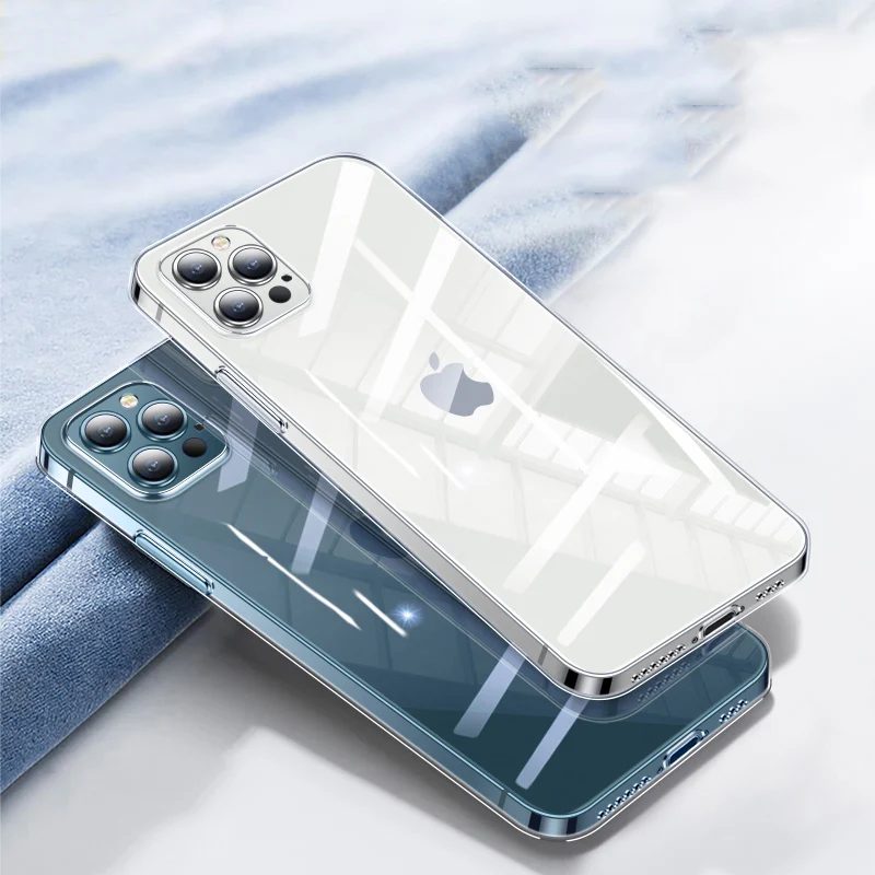 소프트 TPU 실리콘 투명 휴대폰 케이스, 아이폰 11, 12, 13, 14, 15 프로 맥스, X, XS 맥스, XR, 8, 7 플러스용, 후면 커버 투명 케이스