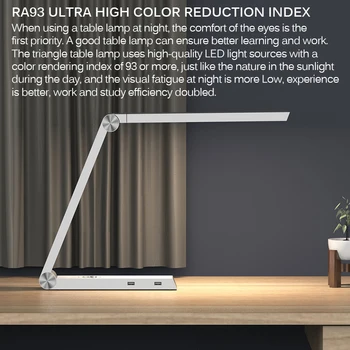 

2020 Wireless Charging Long Arm Desk usb Lamp Dimming Table Lamp Aluminum Alloy Folding Long Life Reading Light Multiple Modes