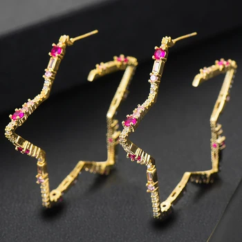 

GODKI 2020 Trendy Spring Big Star Stud Earrings For Women Wedding Party CZ Cubic Zirconia Earring High-End Jewelry Addiction