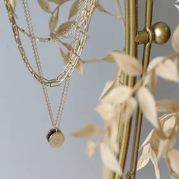 

Three-Layer Bush Chain English Pendant Multistory Necklace Clavicle Chain Titanium Steel