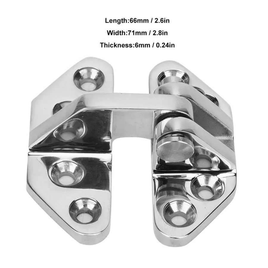 1Pcs/2Pcs 66x71x6mm Boat Hinge Stainless Steel Shaped Strap Furniture Door Window Cabinet Hinge Yacht Accessory