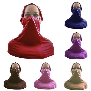 

Solid Color Arab Muslim Women Niqab Islamic Face Mask Head Neck Cover Cap Scarf