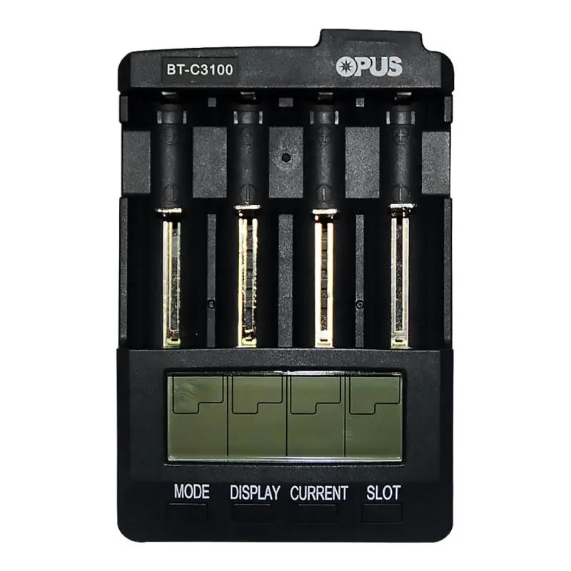 Зарядное устройство OPUS BT-C3100 литий-ионная батарея зарядное устройство NiMH батарея зарядное устройство V2.2 Универсальный четыре слота умный перезаряжаемый аккумулятор зарядное устройство
