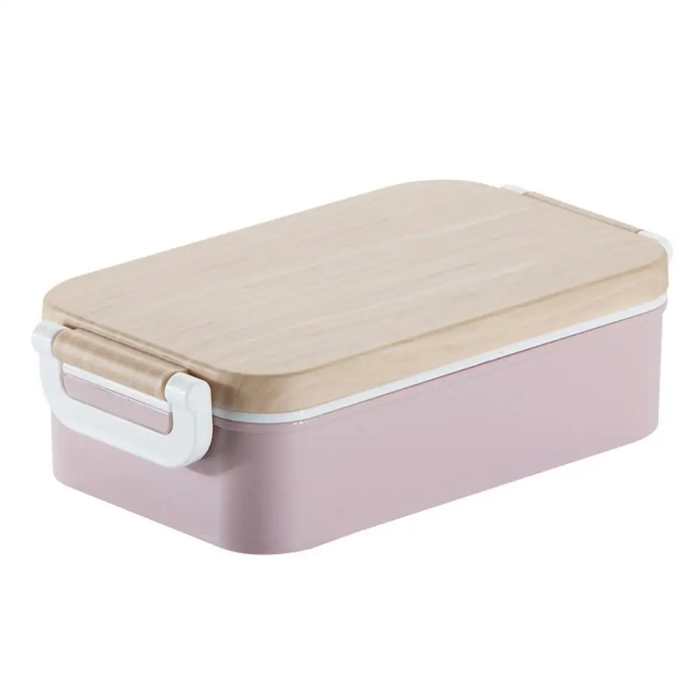 P Portable Plastic Lunch Box Square Bento Box Outdoor Picnic Food Container For Student - Цвет: P