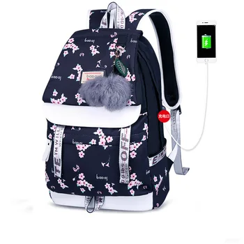 

Flower Pattern Backpack High Capacity Women Backpack Laptop Shoulder Bags Teen Girl School Bag Children Student Mochilas Female