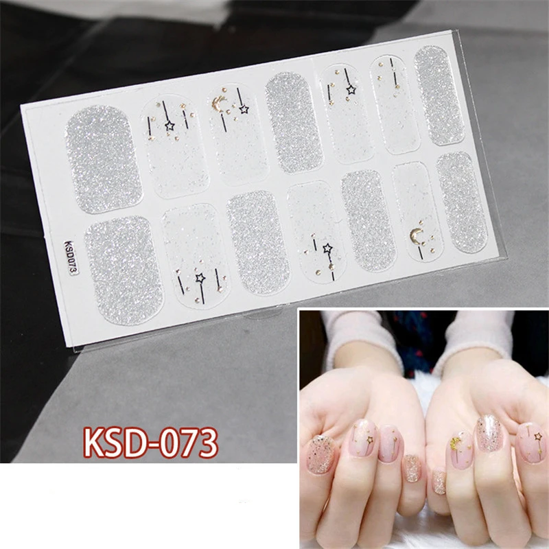 Красный лак для ногтей с эффектом «кошачий глаз» стикер клей для ногтей Обертывания полное покрытие ногтей стикер s DIY Красота ногти Маникюр - Цвет: KSD073