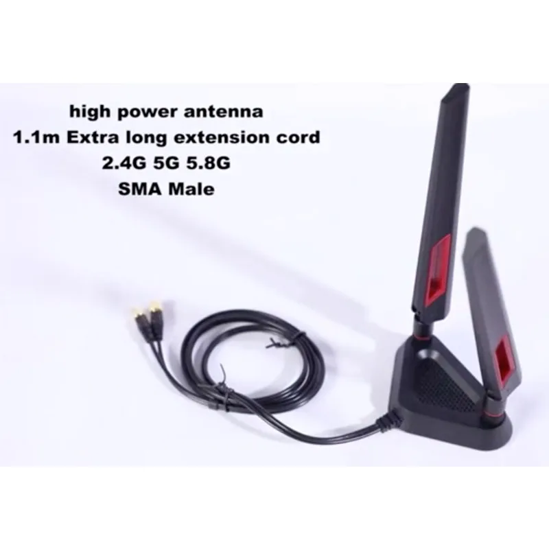 2.4G 5G 5.8G Dual Band High-Gain WiFi Omnidirectional with 2pcs 12dBi Antenna for desktop laptop router RP-SMA