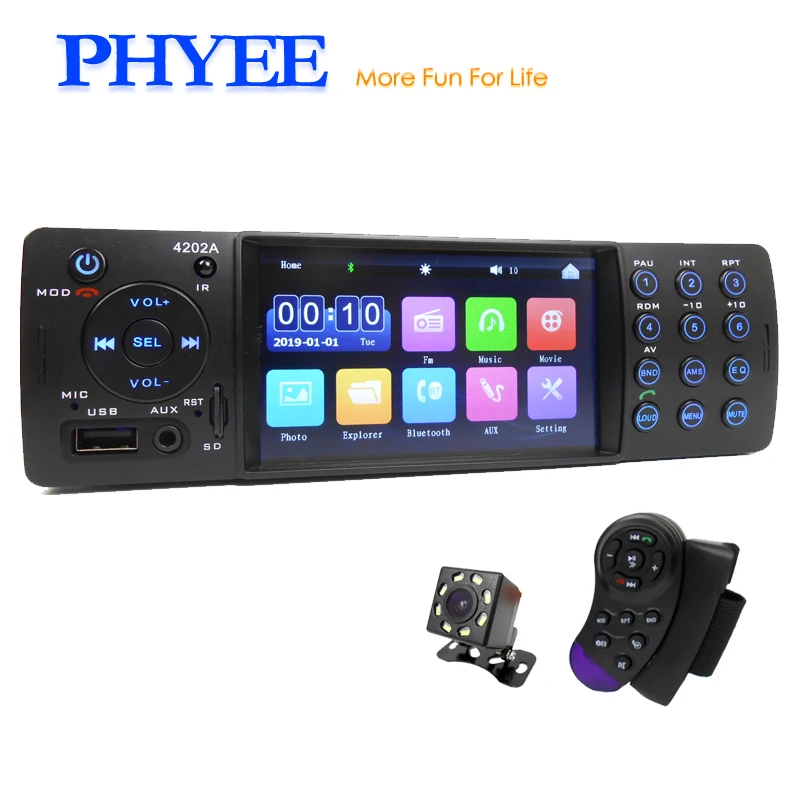 4 дюйма Авто Радио стерео 1 Din Bluetooth Авторадио MP5 HD видео плеер MP3 USB TF Aux пульты Indash