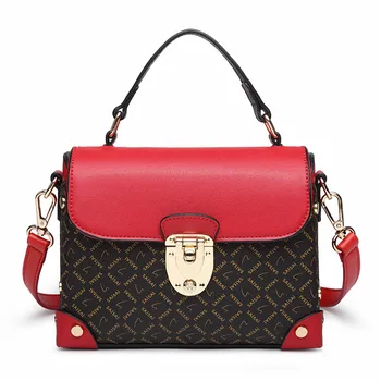 

Small square bag 2020 new fashion lock one-shoulder bag ladies leather handbag cross-body bag