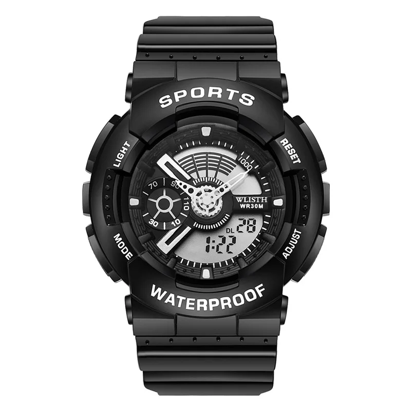 

Men's Outdoor Sports Watch Multifunctional Military Wristwatches Dual Display Analog Digital LED Electronic Waterproof Quartz