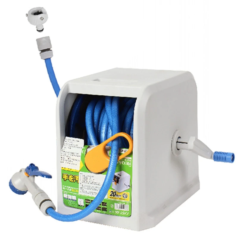 

Light Water Pipe Storage Box 20m Hose Reel Car Cleaning Tool With Spray Nozzle For Home Garden Car Pet Washing G-BOOGE