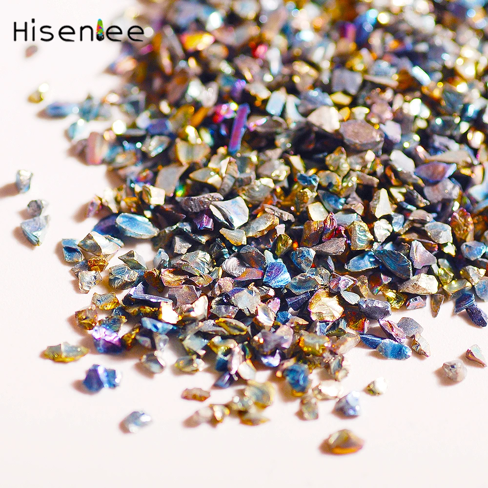 

50g/pack High Quality Metal Irregular Ore Beads AB Color Broken Glass Stone Rhinestones 3D Charm DIY Nail Decoration