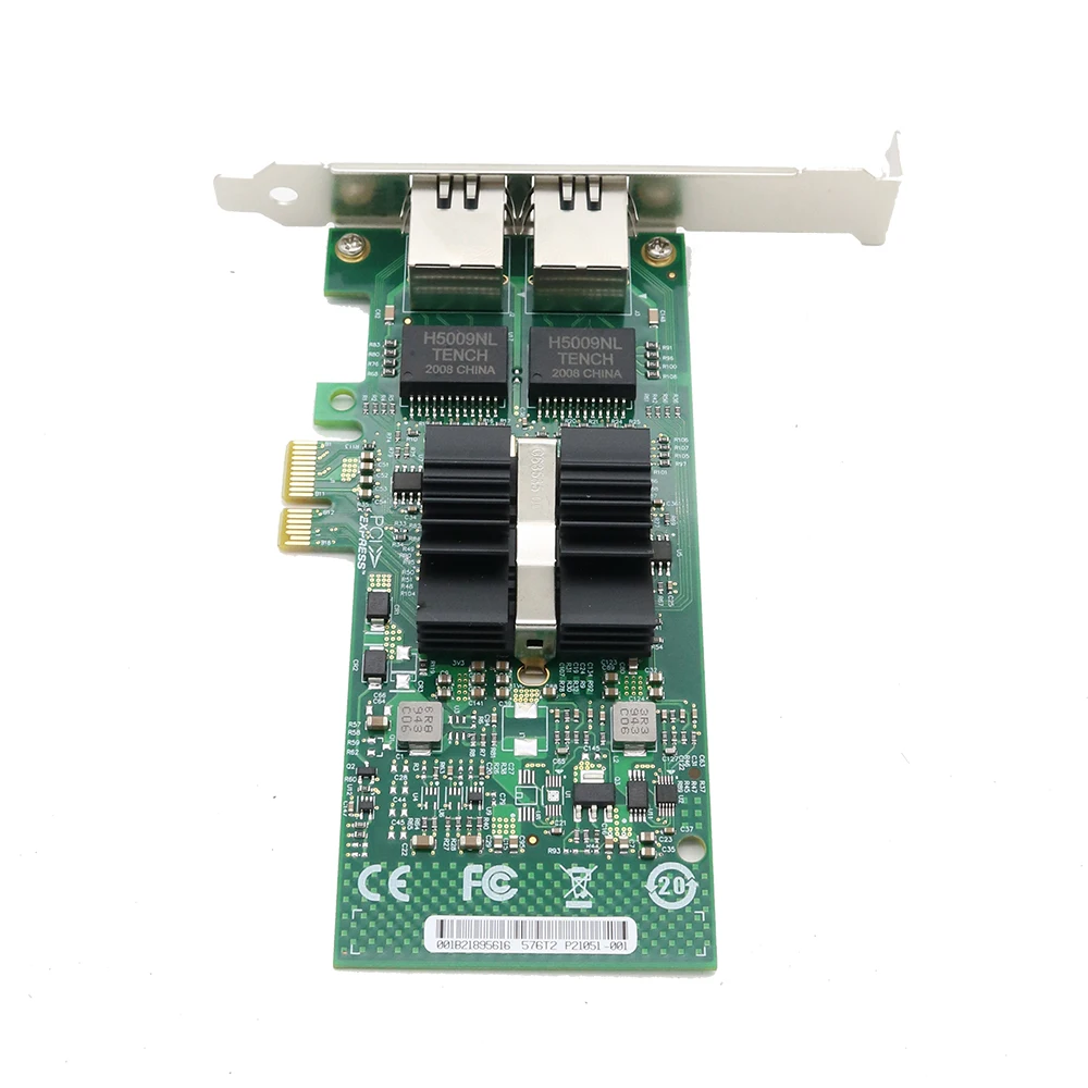 인텔 82576-T2 기가비트 PCI-e 듀얼 포트 네트워크 어댑터 카드, 데스크탑 1000Mbps 서버 NIC LED 2021 핫 네트워크 컨트롤러