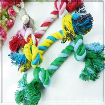 

high quality Rope Dog Toy For Dog Double Knot Cotton Rope Chew Knot Toy Durable Braided Bone Rope Tug Dogs Chewing Toy 15 cm