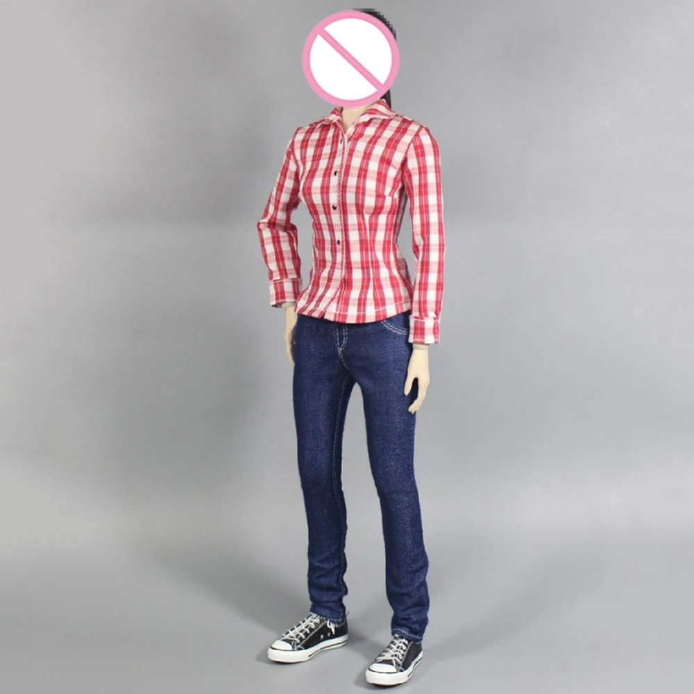 1:6 Scale Action Figure Outfit Clothing Red Long Sleeve T-shirt Top 