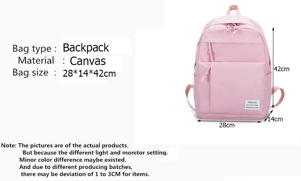 Yogodlns холщовый однотонный рюкзак, модный рюкзак для девочек-подростков, Лучший женский рюкзак, большая дорожная сумка, школьная сумка для девочек