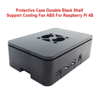 

Shelf Accessories Protective Case Durable Cover ABS Impact Resistant Support Cooling Fan Housing Enclosure For Raspberry Pi 4B