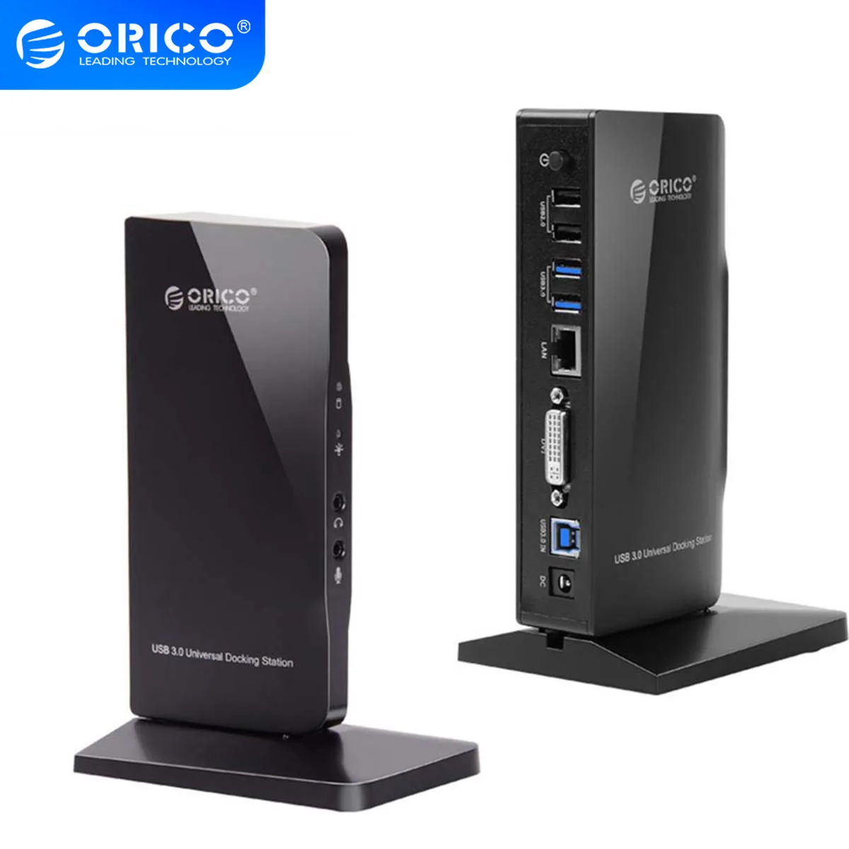Док станция ORICO Micro B для DVI/LAN/USB3.0 * 2/USB2.0 2/аудио внешняя Расширительная видеокарта