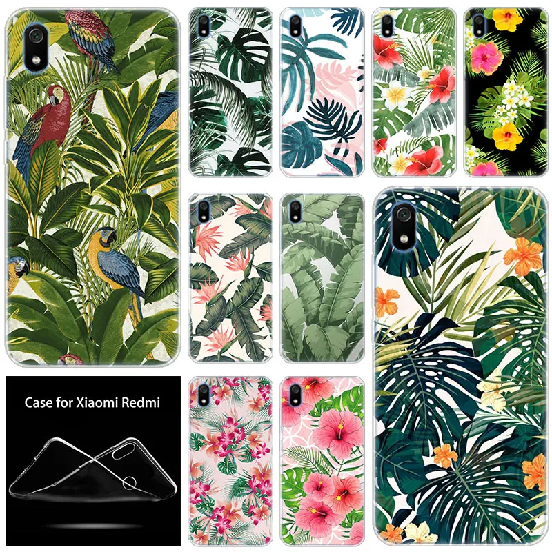 

luxury Silicone Case Summer Leaf Cactus Plants for Xiaomi Redmi 7 7A GO S2 4X 5 5Plus 6 6A K20 Note 4 5A 6 7 8 Pro Fashion Cover