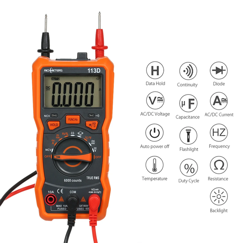 RM113D NCV Digital Multimeter 6000AutoRanging AC/DC Spannung Messgerät bluetooth RM113D NCV Digital Multimeter 6000AutoRanging AC/DC Spannung Messgerät bluetooth