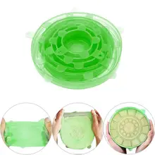 6 шт./компл. многоразовый силикон крышка для пищевых продуктов и чаши крышки силиконовые пищевые обертывания чаша прочный силиконовый пищевой стрейч и свежая крышка уплотнения