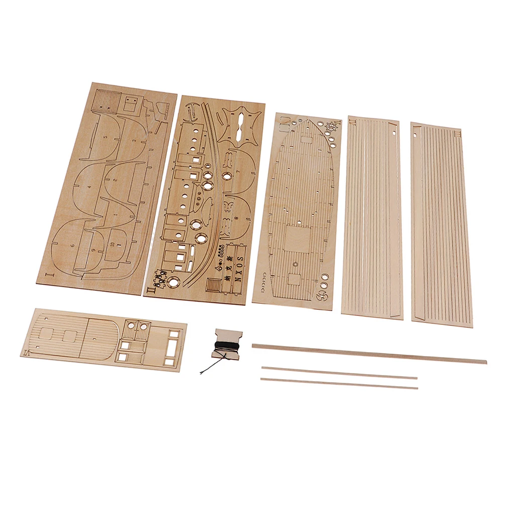 1 Set 1/30 Wooden Model Building Kits Children Model Boat Assembly Toy Gift Kids Toys