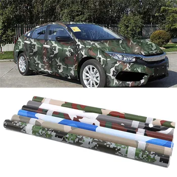 

6 Colors Camo Vinyl Film Camouflage Car Body Wrap Film For Car Styling Bike Computer Laptop Scooter Motorcycle