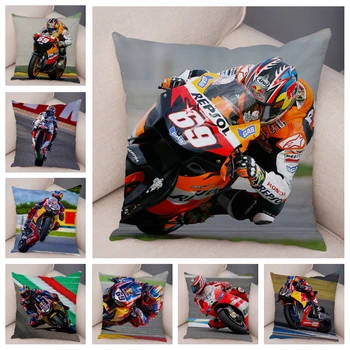 

Sport Motorcycle Pillow Case for Sofa Home Mobile Bike Racing Pillow Covers Super Soft Short Plush Pillowcase Cushion Cover