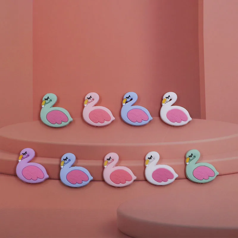 

Kovict 50/100/200pcs Bird Silicone Beads Rodents Baby Teether Food Grade Silicone Pearls Pacifier Pendant Baby Products