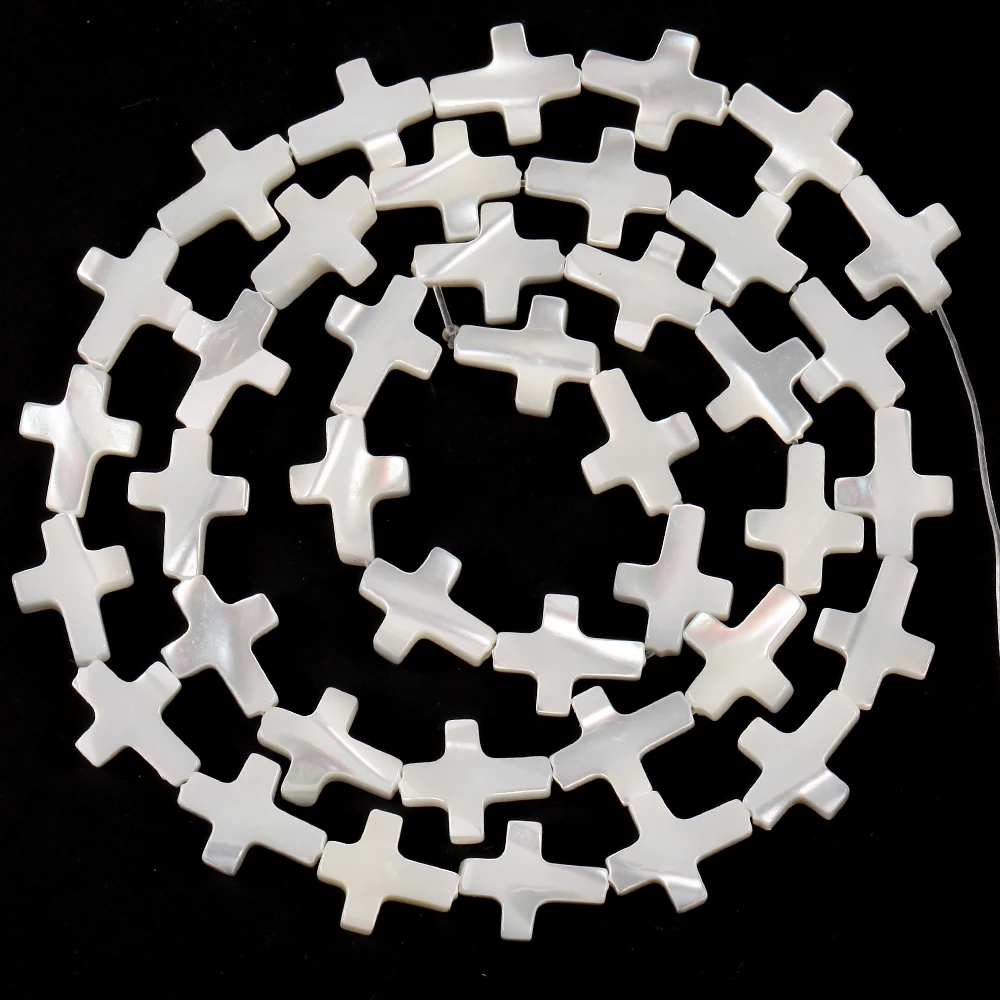 Natürliche Shell Weiß Liebe Herz Kreuz Stern Mond Perlmutt Runde Spacer Perlen Für Schmuck Machen DIY Armband Handmade – Detail 8