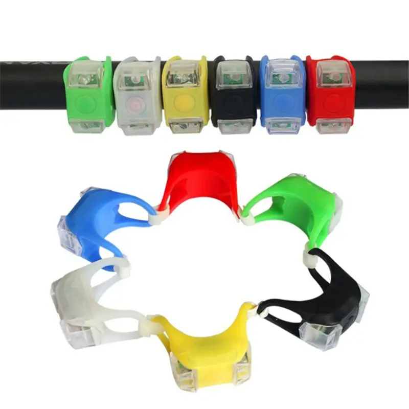 

Bicycle Front Light Silicone LED Head Front Rear Wheel Bike Light Waterproof Cycling With Battery Bicycle Accessories Bike Lamp