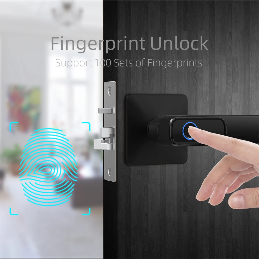 

Smart Biometric Fingerprint Door Lock Office Electronic Bluetooth Enabled Easy Install Bedroom APP Control Indoor Home Security