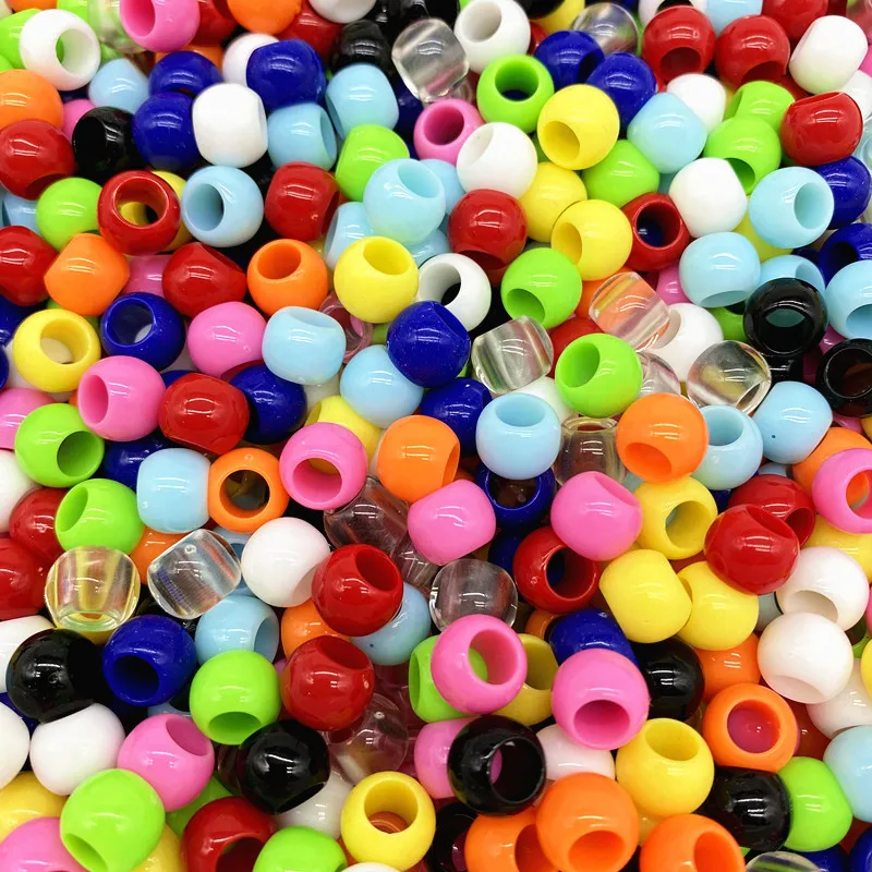 700 Pieces 9mm Pony Beads Bulk - Shades of White Mix