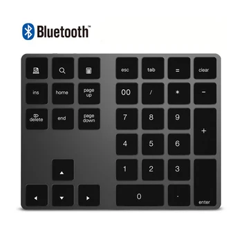 

Mini Wireless Keypads Aluminum Numeric Keypad BT Pad 34 Keys External Number Keyboard Shortcut BT Wireless Keyboard 50 Hours Use