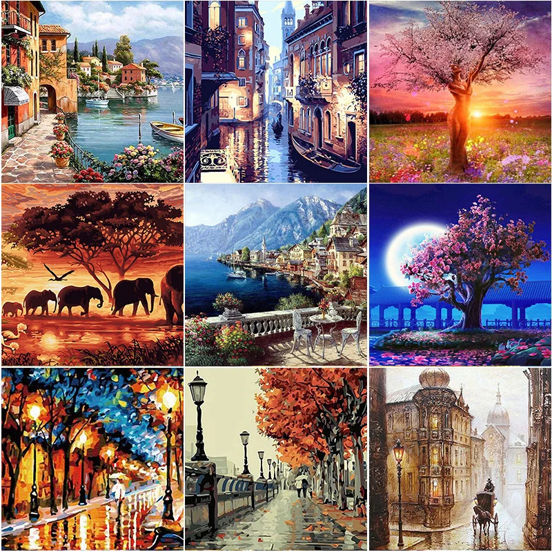 

30x30CM 5D DIY Painting By Numbers Picture Colouring Zero Basis HandPainted Oil Painting Unique Gift Home Decor